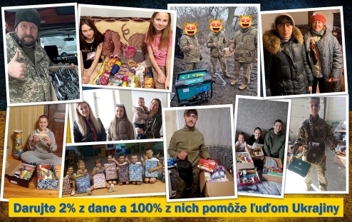 Darujte 2% z dane Berkatu a 100% z nich pomôže ľuďom z Ukrajiny!