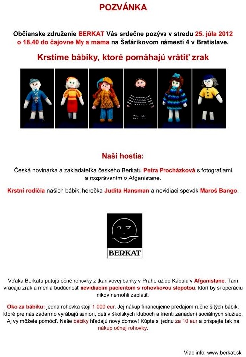 Pozvame Vs na symbolick krst bbik